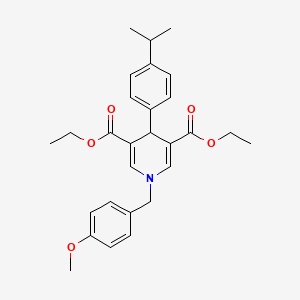 molecular formula C28H33NO5 B3749068 diethyl 4-(4-isopropylphenyl)-1-(4-methoxybenzyl)-1,4-dihydro-3,5-pyridinedicarboxylate 