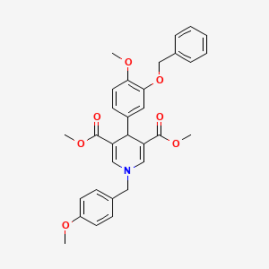 molecular formula C31H31NO7 B3749075 dimethyl 4-[3-(benzyloxy)-4-methoxyphenyl]-1-(4-methoxybenzyl)-1,4-dihydro-3,5-pyridinedicarboxylate 