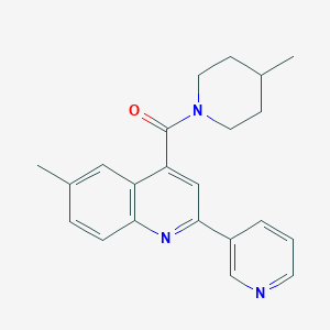 molecular formula C22H23N3O B3749081 6-methyl-4-[(4-methyl-1-piperidinyl)carbonyl]-2-(3-pyridinyl)quinoline 