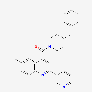 4-[(4-benzyl-1-piperidinyl)carbonyl]-6-methyl-2-(3-pyridinyl)quinoline