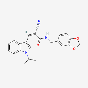 molecular formula C23H21N3O3 B3749086 N-(1,3-benzodioxol-5-ylmethyl)-2-cyano-3-(1-isopropyl-1H-indol-3-yl)acrylamide 