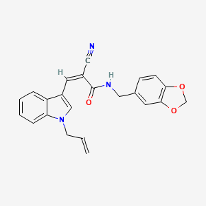molecular formula C23H19N3O3 B3749089 3-(1-allyl-1H-indol-3-yl)-N-(1,3-benzodioxol-5-ylmethyl)-2-cyanoacrylamide 