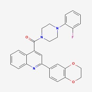 2-(2,3-dihydro-1,4-benzodioxin-6-yl)-4-{[4-(2-fluorophenyl)-1-piperazinyl]carbonyl}quinoline