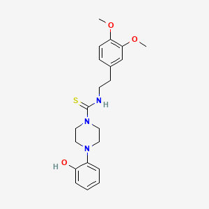 molecular formula C21H27N3O3S B3749129 N-[2-(3,4-dimethoxyphenyl)ethyl]-4-(2-hydroxyphenyl)-1-piperazinecarbothioamide 