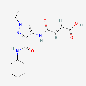 molecular formula C16H22N4O4 B3749158 4-({3-[(cyclohexylamino)carbonyl]-1-ethyl-1H-pyrazol-4-yl}amino)-4-oxo-2-butenoic acid 