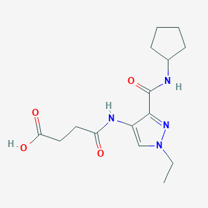 molecular formula C15H22N4O4 B3749163 4-({3-[(cyclopentylamino)carbonyl]-1-ethyl-1H-pyrazol-4-yl}amino)-4-oxobutanoic acid 