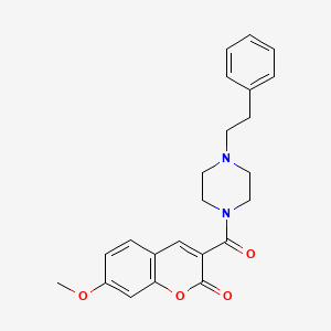 molecular formula C23H24N2O4 B3749166 7-methoxy-3-{[4-(2-phenylethyl)-1-piperazinyl]carbonyl}-2H-chromen-2-one 