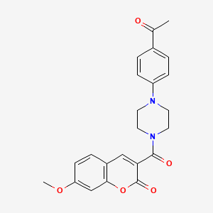 molecular formula C23H22N2O5 B3749169 3-{[4-(4-acetylphenyl)-1-piperazinyl]carbonyl}-7-methoxy-2H-chromen-2-one 
