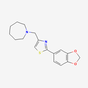 molecular formula C17H20N2O2S B3749184 1-{[2-(1,3-benzodioxol-5-yl)-1,3-thiazol-4-yl]methyl}azepane 
