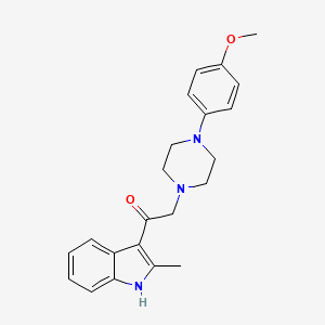 molecular formula C22H25N3O2 B3749192 2-[4-(4-methoxyphenyl)-1-piperazinyl]-1-(2-methyl-1H-indol-3-yl)ethanone 