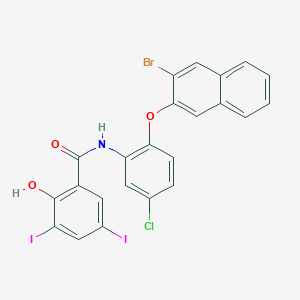 molecular formula C23H13BrClI2NO3 B374923 N-{2-[(3-bromo-2-naphthyl)oxy]-5-chlorophenyl}-2-hydroxy-3,5-diiodobenzamide 
