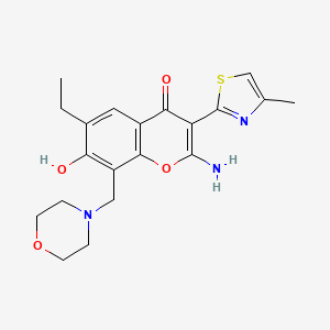 molecular formula C20H23N3O4S B3749239 2-amino-6-ethyl-7-hydroxy-3-(4-methyl-1,3-thiazol-2-yl)-8-(4-morpholinylmethyl)-4H-chromen-4-one 