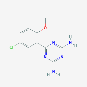 molecular formula C10H10ClN5O B374924 4-Amino-6-(5-chloro-2-methoxyphenyl)-1,3,5-triazin-2-ylamine 