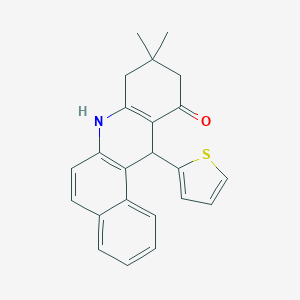 molecular formula C23H21NOS B374925 9,9-dimethyl-12-(2-thienyl)-8,9,10,12-tetrahydrobenzo[a]acridin-11(7H)-one 