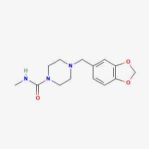 4-(1,3-benzodioxol-5-ylmethyl)-N-methyl-1-piperazinecarboxamide
