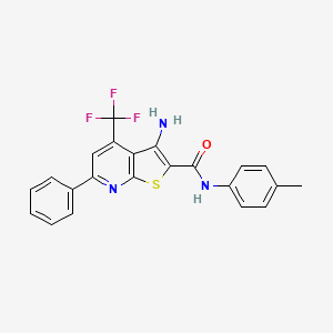 molecular formula C22H16F3N3OS B3749256 3-amino-N-(4-methylphenyl)-6-phenyl-4-(trifluoromethyl)thieno[2,3-b]pyridine-2-carboxamide CAS No. 330179-95-8