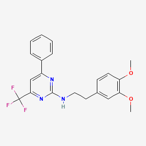 molecular formula C21H20F3N3O2 B3749257 N-[2-(3,4-dimethoxyphenyl)ethyl]-4-phenyl-6-(trifluoromethyl)-2-pyrimidinamine 