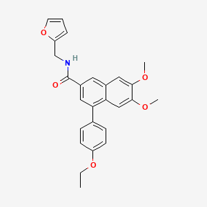molecular formula C26H25NO5 B3749261 4-(4-ethoxyphenyl)-N-(2-furylmethyl)-6,7-dimethoxy-2-naphthamide 