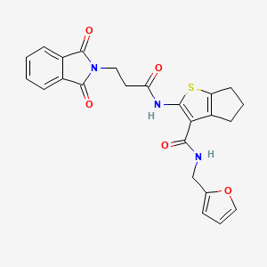molecular formula C24H21N3O5S B3749294 2-{[3-(1,3-dioxo-1,3-dihydro-2H-isoindol-2-yl)propanoyl]amino}-N-(2-furylmethyl)-5,6-dihydro-4H-cyclopenta[b]thiophene-3-carboxamide 