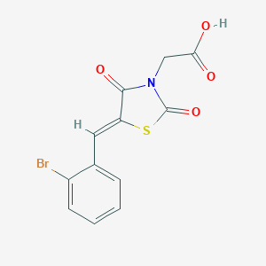 molecular formula C12H8BrNO4S B374934 [5-(2-Bromobenzylidene)-2,4-dioxo-1,3-thiazolidin-3-yl]acetic acid 