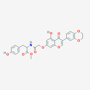 methyl N-({[3-(2,3-dihydro-1,4-benzodioxin-6-yl)-5-hydroxy-4-oxo-4H-chromen-7-yl]oxy}acetyl)tyrosinate