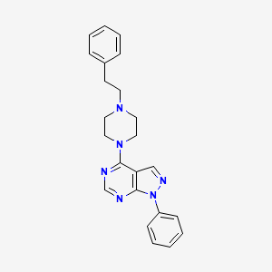 molecular formula C23H24N6 B3749350 1-phenyl-4-[4-(2-phenylethyl)-1-piperazinyl]-1H-pyrazolo[3,4-d]pyrimidine 