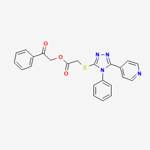 molecular formula C23H18N4O3S B3749359 2-oxo-2-phenylethyl {[4-phenyl-5-(4-pyridinyl)-4H-1,2,4-triazol-3-yl]thio}acetate 