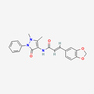molecular formula C21H19N3O4 B3749380 3-(1,3-benzodioxol-5-yl)-N-(1,5-dimethyl-3-oxo-2-phenyl-2,3-dihydro-1H-pyrazol-4-yl)acrylamide 