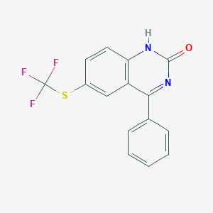 molecular formula C15H9F3N2OS B3749388 4-phenyl-6-[(trifluoromethyl)thio]-2(1H)-quinazolinone 