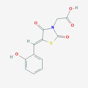 molecular formula C12H9NO5S B374940 (Z)-2-(5-(2-hydroxybenzylidene)-2,4-dioxothiazolidin-3-yl)acetic acid CAS No. 423155-37-7