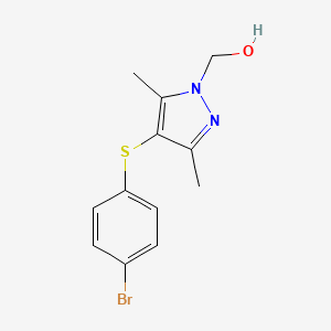molecular formula C12H13BrN2OS B3749414 {4-[(4-bromophenyl)thio]-3,5-dimethyl-1H-pyrazol-1-yl}methanol 