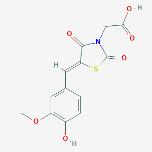 molecular formula C13H11NO6S B374942 [5-(4-Hydroxy-3-methoxybenzylidene)-2,4-dioxothiazolidin-3-yl]acetic acid CAS No. 466652-58-4