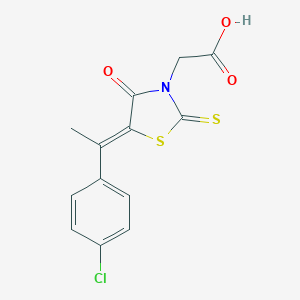 molecular formula C13H10ClNO3S2 B374944 {5-[1-(4-Chlorophenyl)ethylidene]-4-oxo-2-thioxo-1,3-thiazolidin-3-yl}acetic acid 