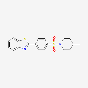 molecular formula C19H20N2O2S2 B3749448 2-{4-[(4-methyl-1-piperidinyl)sulfonyl]phenyl}-1,3-benzothiazole 