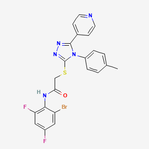 N-(2-bromo-4,6-difluorophenyl)-2-{[4-(4-methylphenyl)-5-(4-pyridinyl)-4H-1,2,4-triazol-3-yl]thio}acetamide