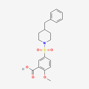 molecular formula C20H23NO5S B3749464 5-[(4-benzyl-1-piperidinyl)sulfonyl]-2-methoxybenzoic acid 