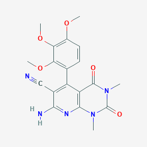 molecular formula C19H19N5O5 B3749471 7-amino-1,3-dimethyl-2,4-dioxo-5-(2,3,4-trimethoxyphenyl)-1,2,3,4-tetrahydropyrido[2,3-d]pyrimidine-6-carbonitrile 