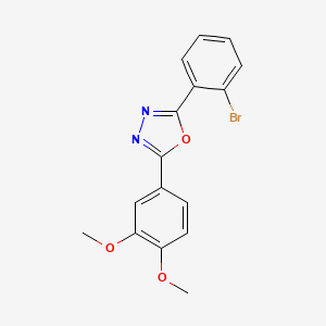molecular formula C16H13BrN2O3 B3749501 2-(2-bromophenyl)-5-(3,4-dimethoxyphenyl)-1,3,4-oxadiazole 