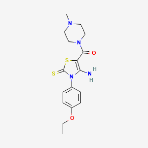 molecular formula C17H22N4O2S2 B3749512 4-amino-3-(4-ethoxyphenyl)-5-[(4-methyl-1-piperazinyl)carbonyl]-1,3-thiazole-2(3H)-thione 