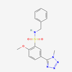 molecular formula C16H17N5O3S B3749525 N-benzyl-2-methoxy-5-(1-methyl-1H-tetrazol-5-yl)benzenesulfonamide 