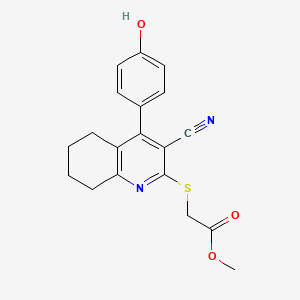 molecular formula C19H18N2O3S B3749532 methyl {[3-cyano-4-(4-hydroxyphenyl)-5,6,7,8-tetrahydro-2-quinolinyl]thio}acetate 