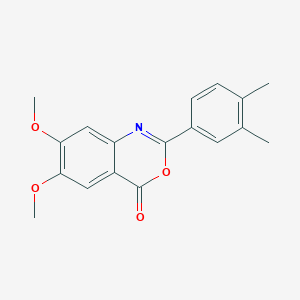 molecular formula C18H17NO4 B3749546 2-(3,4-dimethylphenyl)-6,7-dimethoxy-4H-3,1-benzoxazin-4-one 