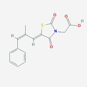 molecular formula C15H13NO4S B374955 [5-(2-Methyl-3-phenylprop-2-enylidene)-2,4-dioxo-1,3-thiazolidin-3-yl]acetic acid 