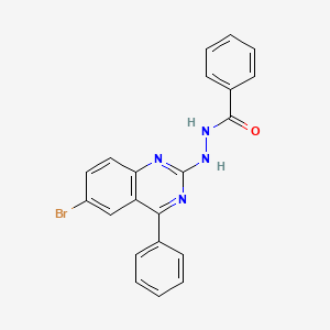 molecular formula C21H15BrN4O B3749553 N'-(6-bromo-4-phenyl-2-quinazolinyl)benzohydrazide 