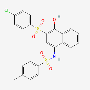 molecular formula C23H18ClNO5S2 B3749562 N-{3-[(4-chlorophenyl)sulfonyl]-4-hydroxy-1-naphthyl}-4-methylbenzenesulfonamide 