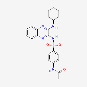 molecular formula C22H25N5O3S B3749569 N-[4-({[3-(cyclohexylamino)-2-quinoxalinyl]amino}sulfonyl)phenyl]acetamide 