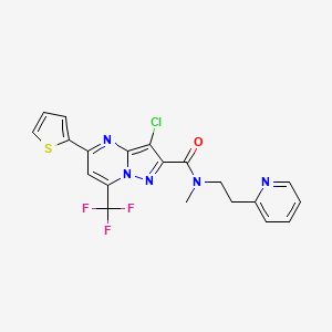molecular formula C20H15ClF3N5OS B3749576 3-chloro-N-methyl-N-[2-(2-pyridinyl)ethyl]-5-(2-thienyl)-7-(trifluoromethyl)pyrazolo[1,5-a]pyrimidine-2-carboxamide 