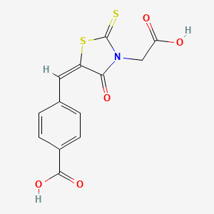 4-{[3-(carboxymethyl)-4-oxo-2-thioxo-1,3-thiazolidin-5-ylidene]methyl}benzoic acid