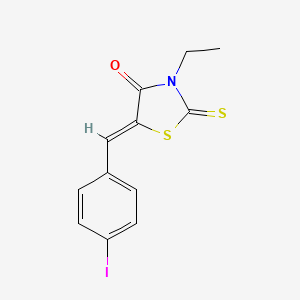molecular formula C12H10INOS2 B3749626 3-ethyl-5-(4-iodobenzylidene)-2-thioxo-1,3-thiazolidin-4-one CAS No. 91346-13-3