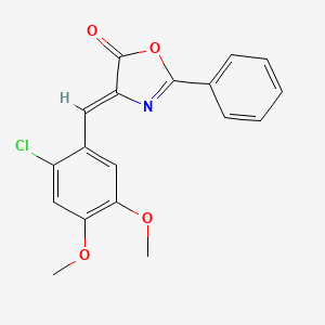 molecular formula C18H14ClNO4 B3749666 4-(2-chloro-4,5-dimethoxybenzylidene)-2-phenyl-1,3-oxazol-5(4H)-one 